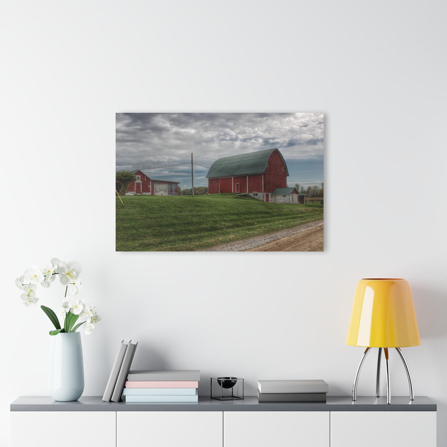 U R There Photography Elmwood Road Reds Rustic Farmhouse Acrylic Wall Print