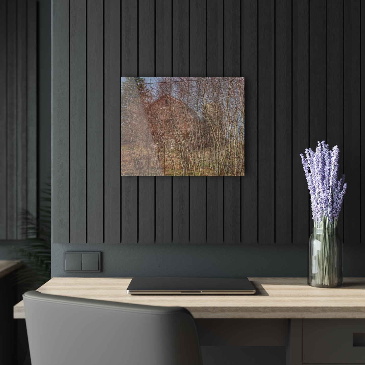 U R There Photography Otter Lake Hidden Red Rustic Farmhouse Acrylic Wall Print