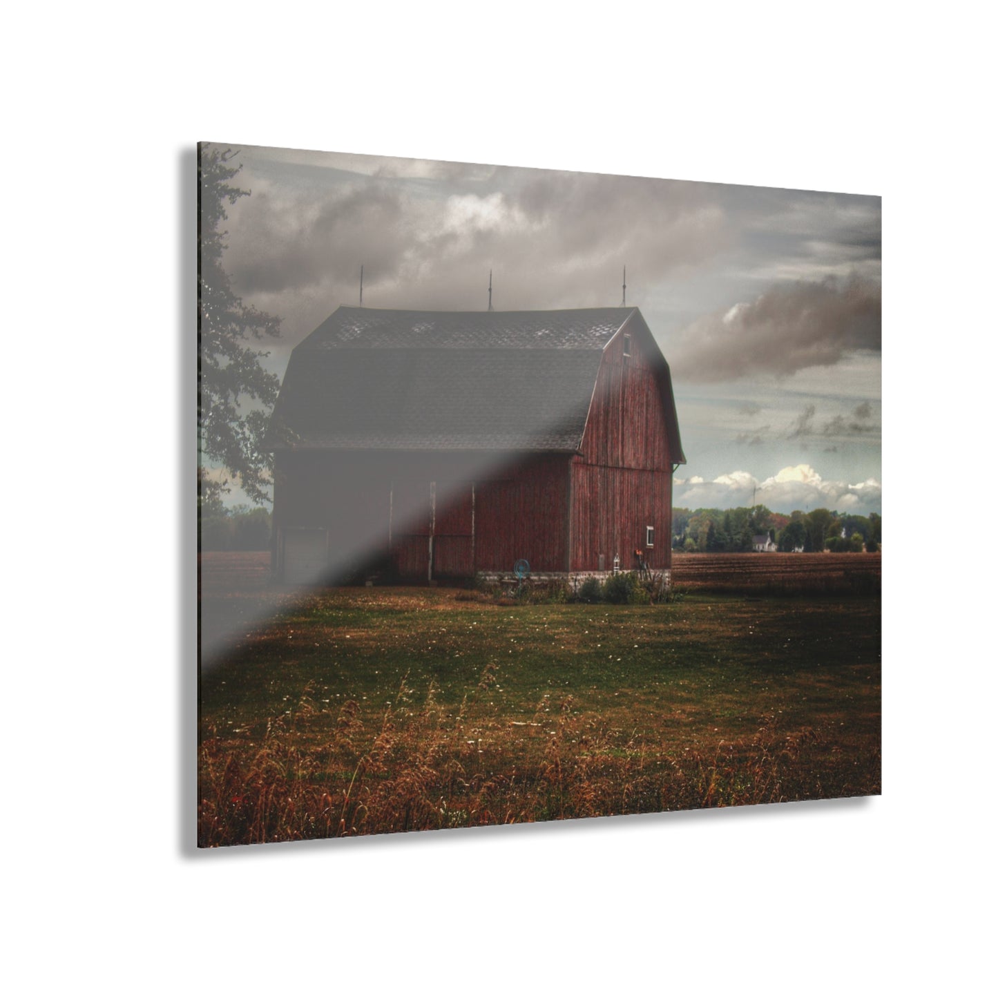 U R There Photography Fairgrove-Deckerville Red Rustic Farmhouse Acrylic Wall Print