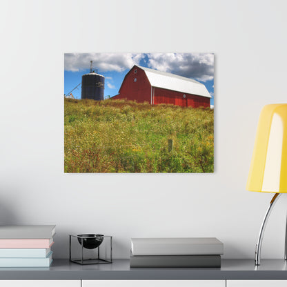U R There Photography South Henderson Road Hilltop Red I Rustic Farmhouse Acrylic Wall Print
