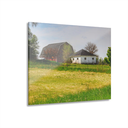 U R There Photography Colwood Hidden Red and Little White Rustic Farmhouse Acrylic Wall Print