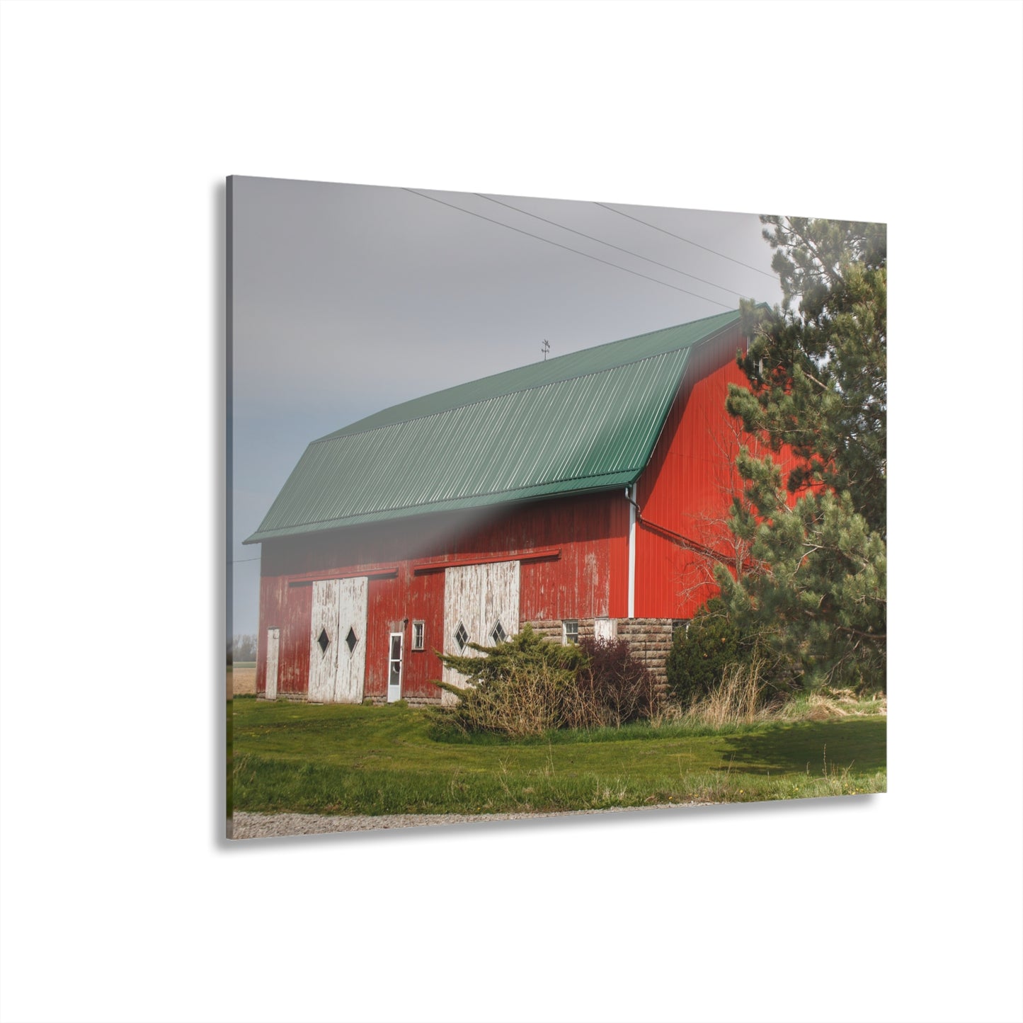 U R There Photography McAlpine Hidden Red Rustic Farmhouse Acrylic Wall Print