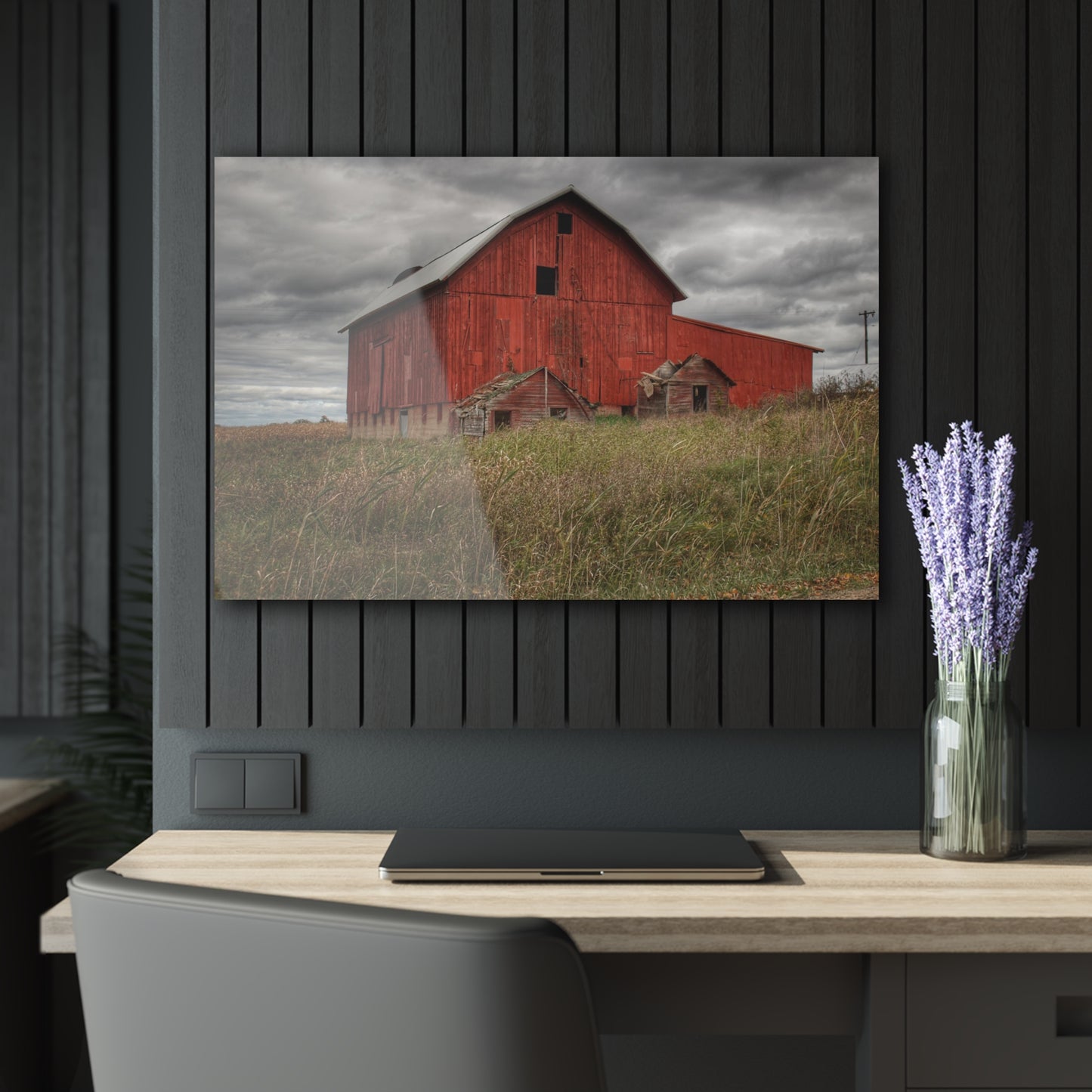 U R There Photography Horton Hilltop Red Rustic Farmhouse Acrylic Wall Print