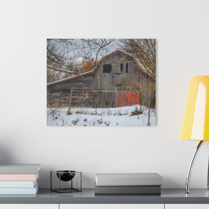 U R There Photography Hayes Road Grey in Winter I Rustic Farmhouse Acrylic Wall Print