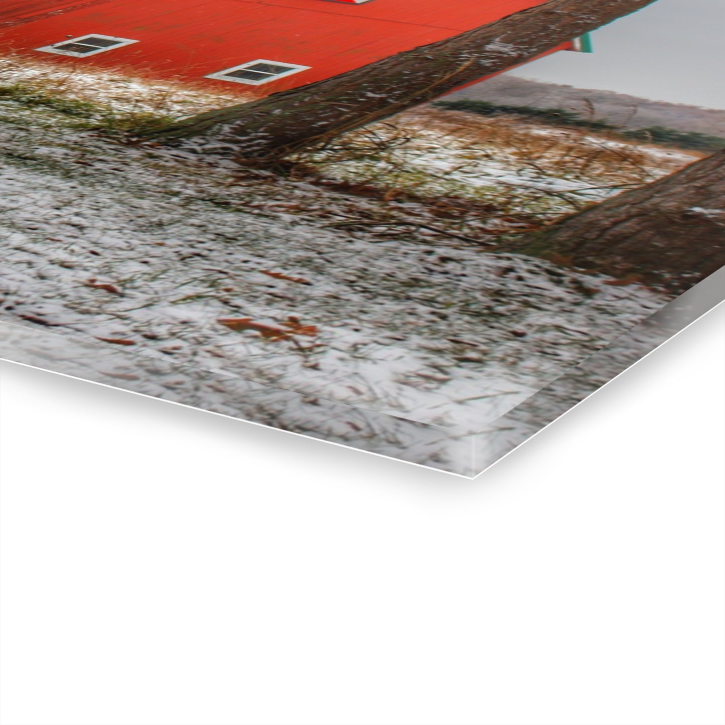 U R There Photography McKail Road Quilted Red Rustic Farmhouse Acrylic Wall Print