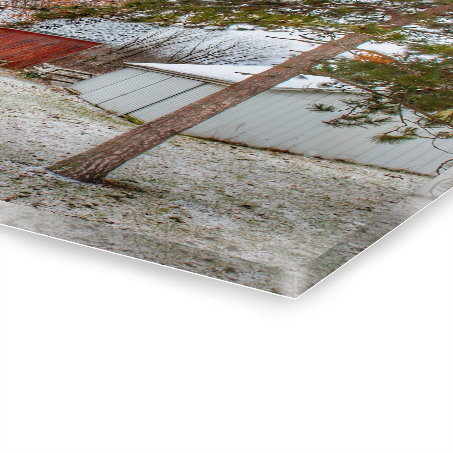 U R There Photography North Lake Pleasant Road Hidden Red Rustic Farmhouse Acrylic Wall Print