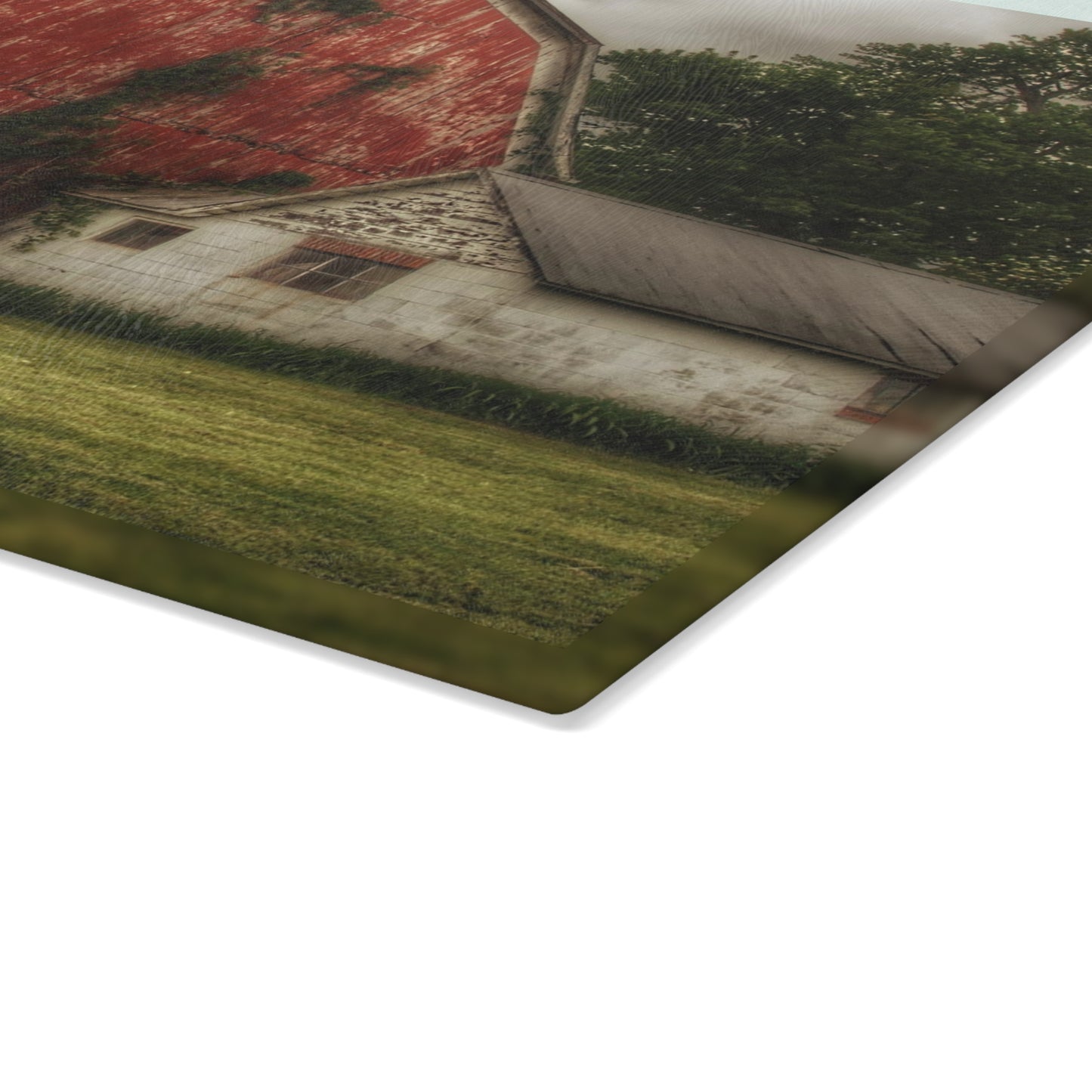 U R There Photography Stanley Road Red I Rustic Farmhouse Tempered-Glass Cutting Board