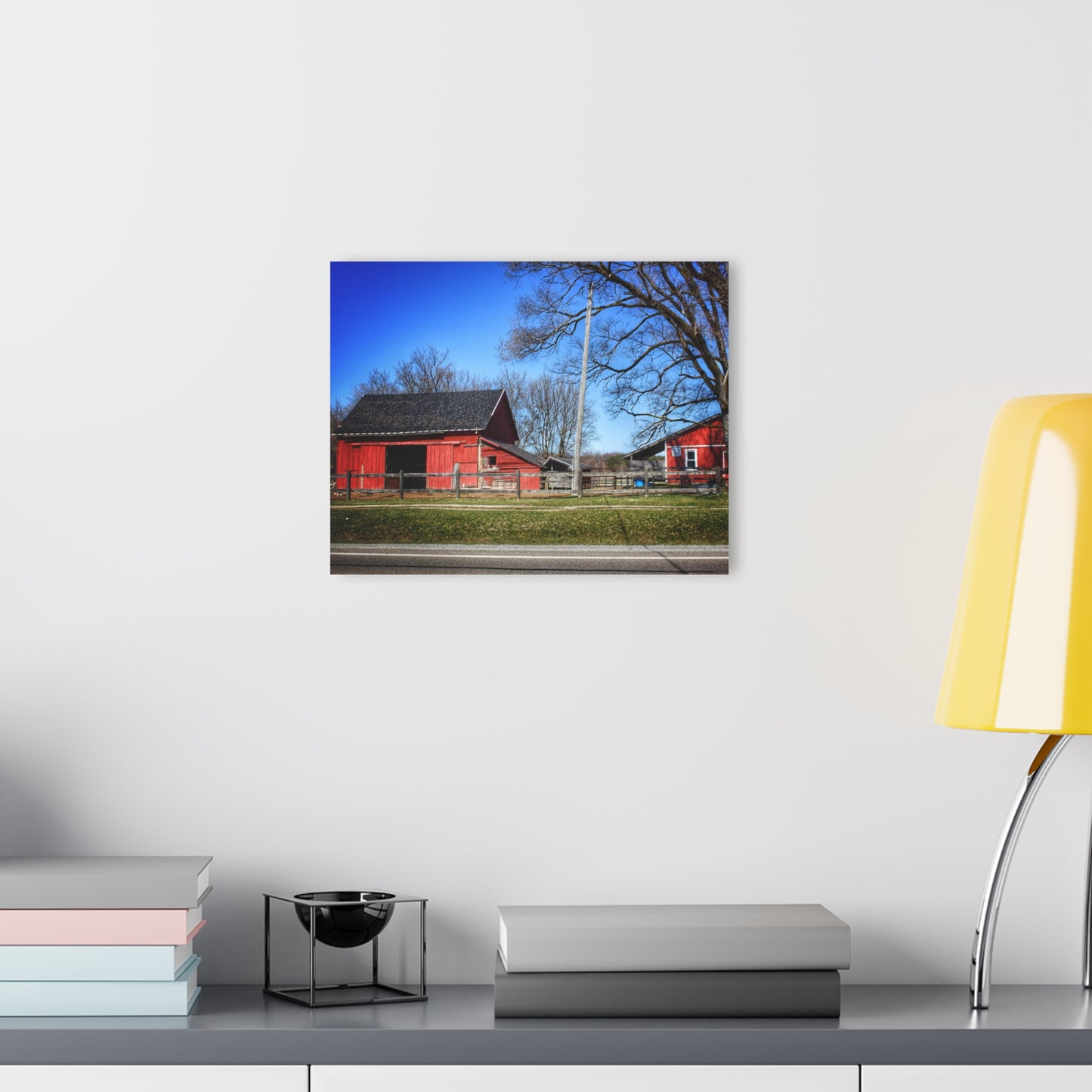 U R There Photography Imlay Reds Rustic Farmhouse Acrylic Wall Print
