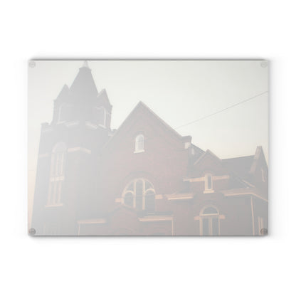 U R There Photography Brown City Methodist Church Rustic Farmhouse Tempered-Glass Cutting Board