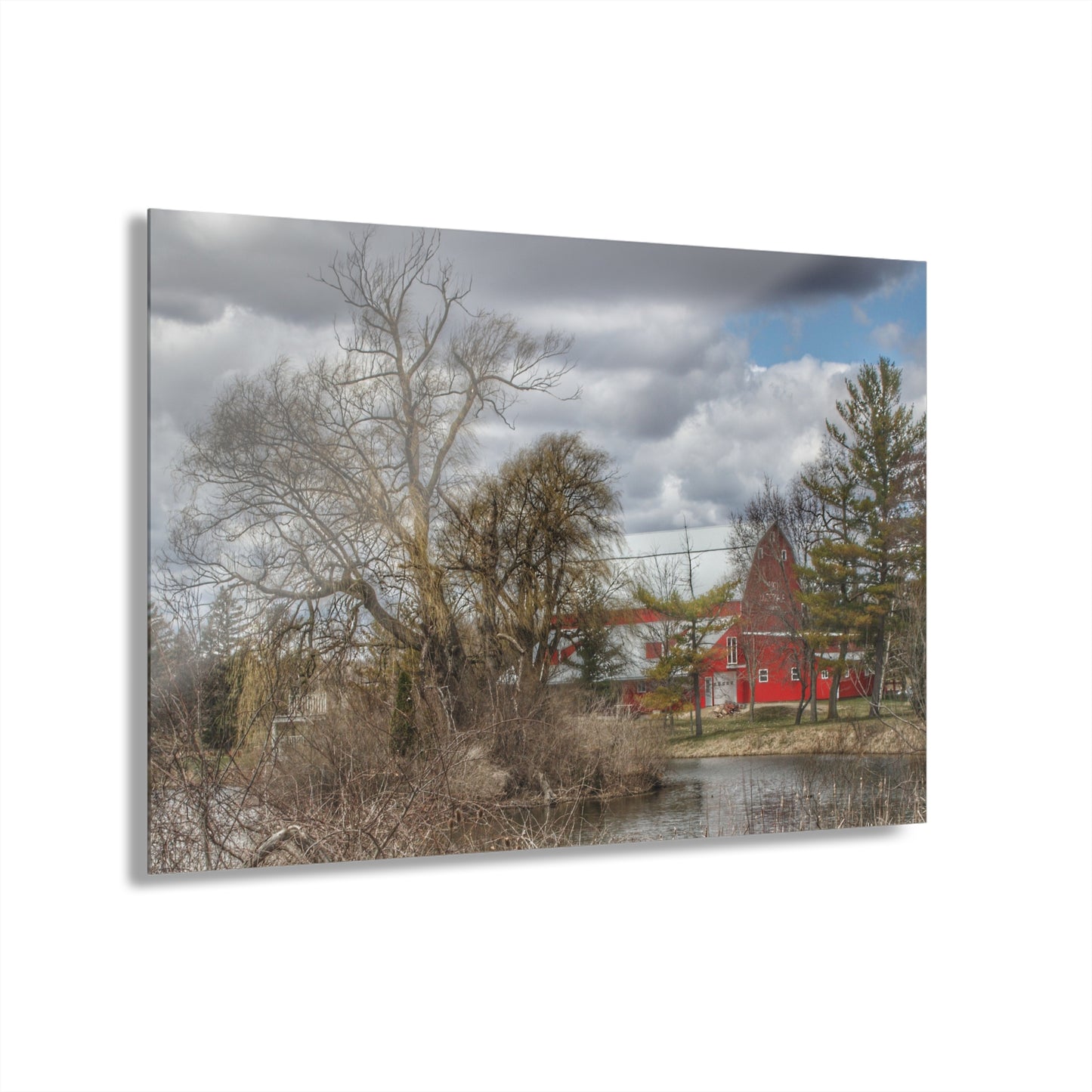 U R There Photography Hadley Road Hidden Red Rustic Farmhouse Acrylic Wall Print