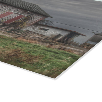 U R There Photography Swaffer Road Grey Rustic Farmhouse Tempered-Glass Cutting Board