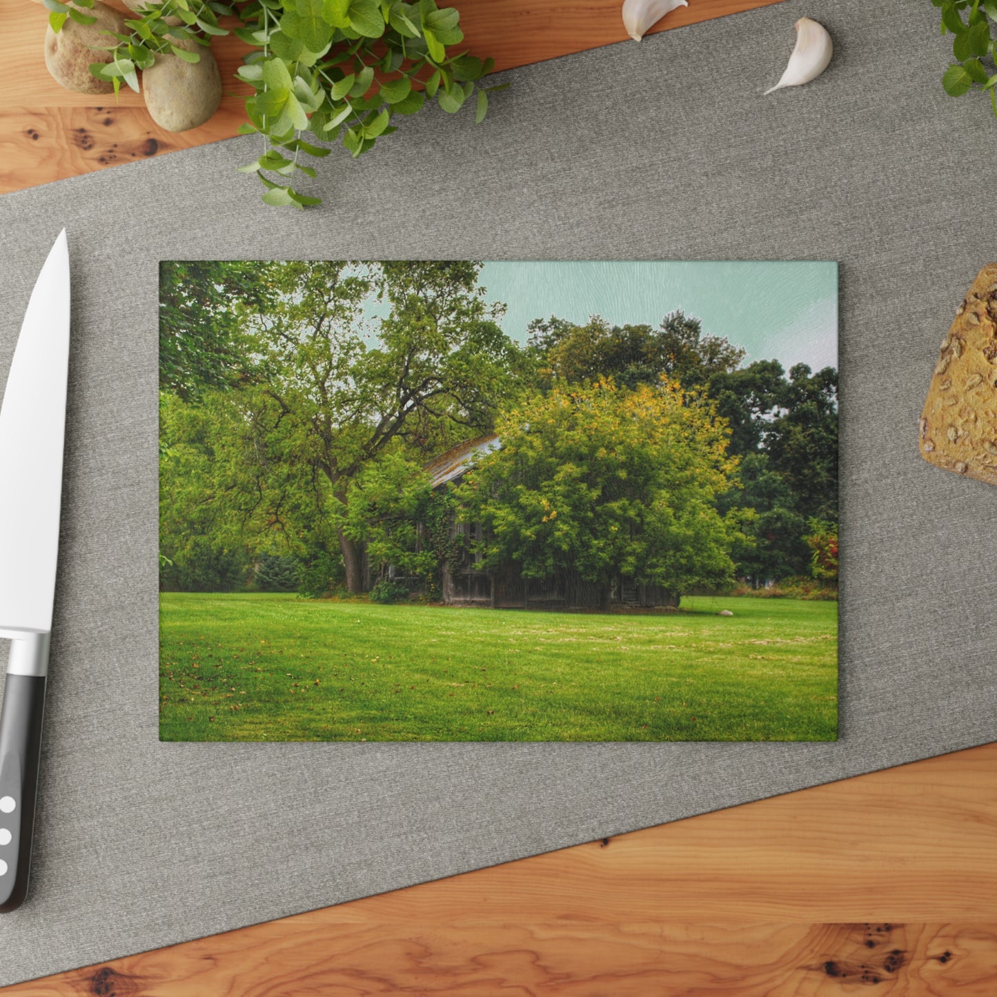 U R There Photography Hidden Past I Rustic Farmhouse Tempered-Glass Cutting Board