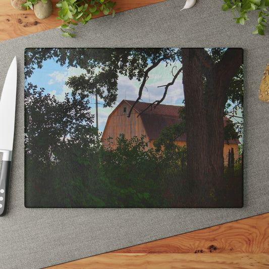 U R There Photography Bristol Gold Hidden Rustic Farmhouse Tempered-Glass Cutting Board