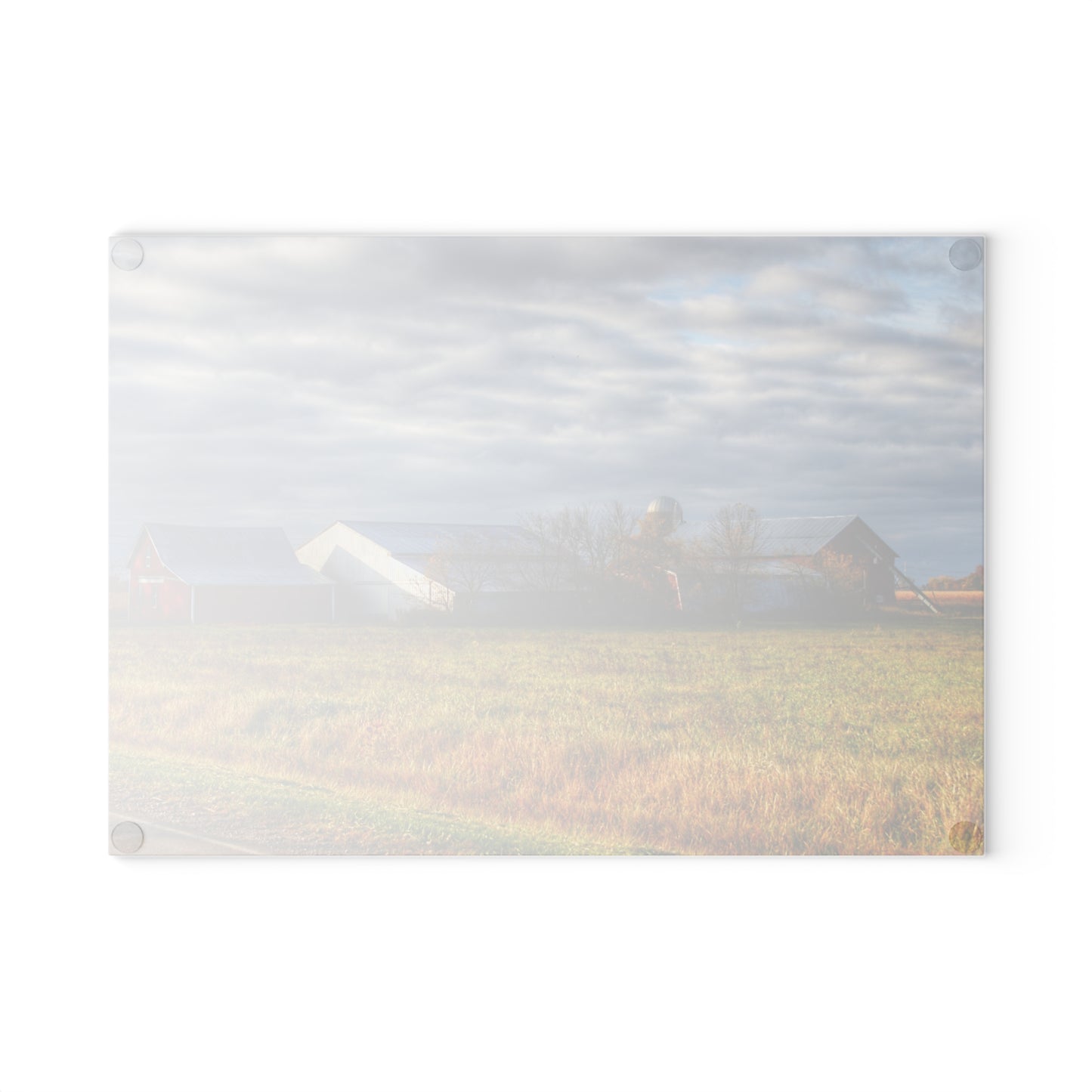 U R There Photography Marlette Road Farm I Rustic Farmhouse Tempered-Glass Cutting Board