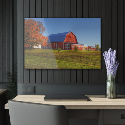 U R There Photography Shoemaker Road Red Rustic Farmhouse Acrylic Wall Print