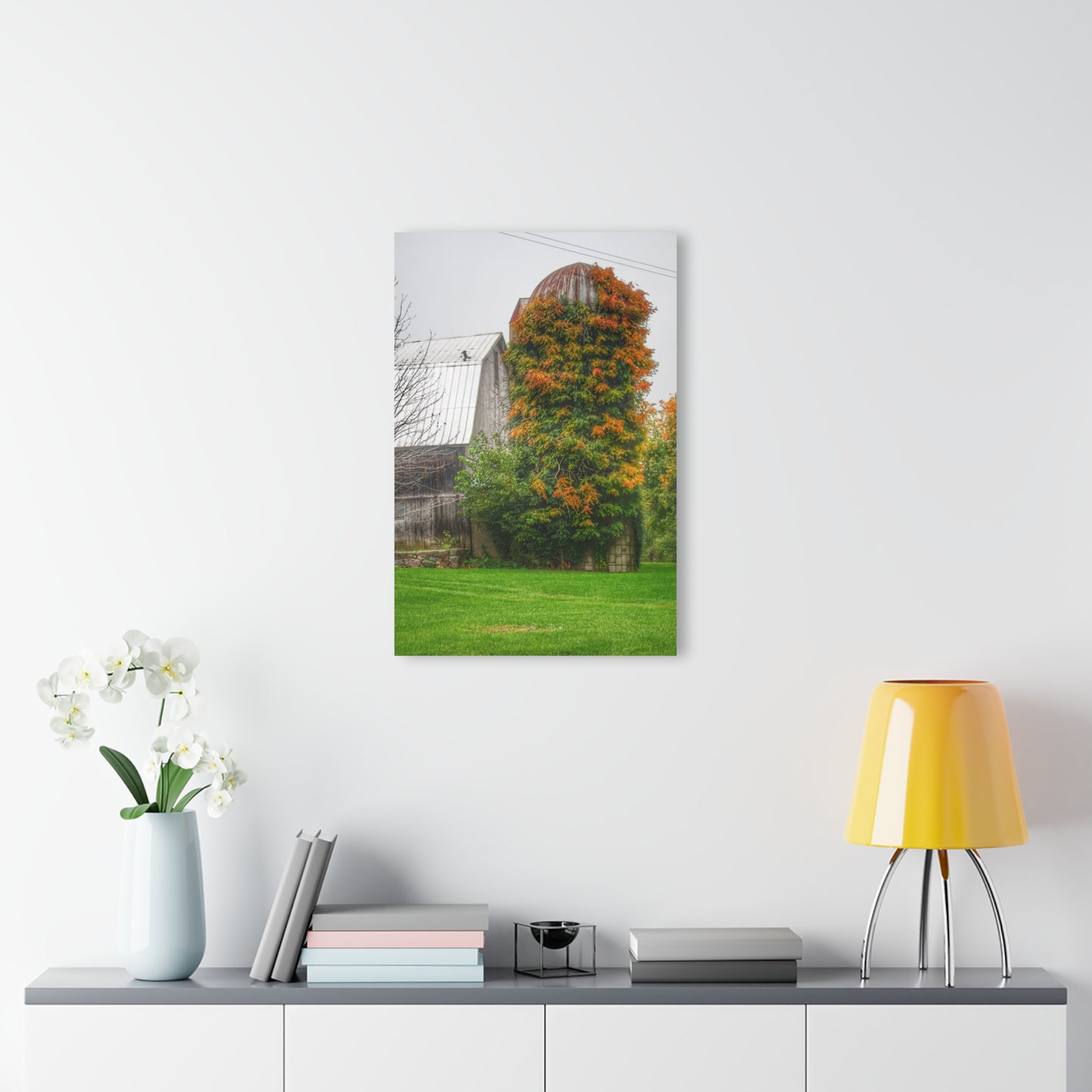 U R There Photography Ludwig Road Oxford Grey and Silo Rustic Farmhouse Acrylic Wall Print