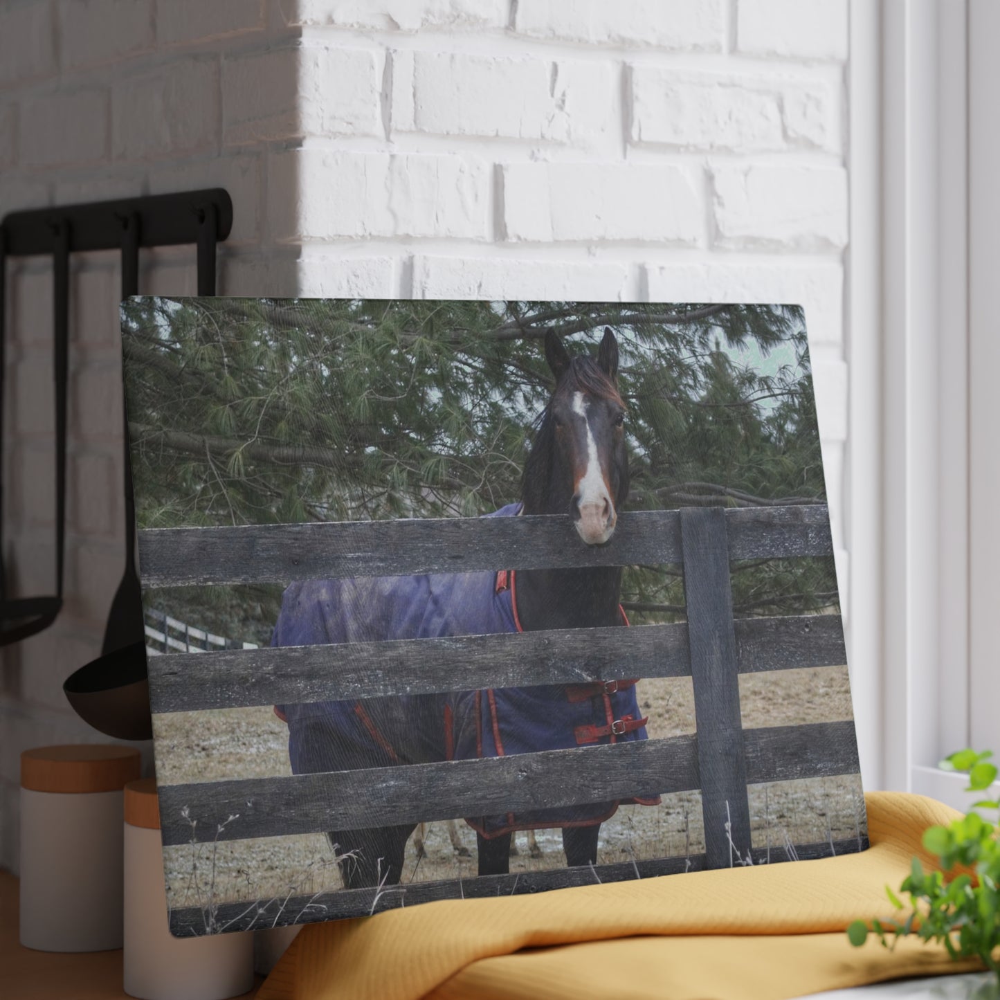 U R There Photography Hosner Road Chestnut Rustic Farmhouse Tempered-Glass Cutting Board