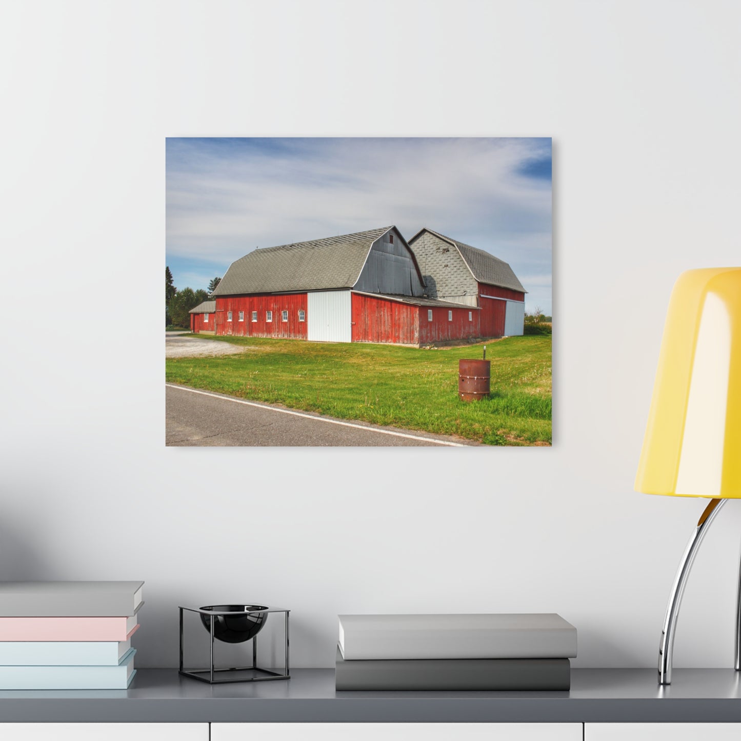 U R There Photography French Road Centennial Reds II Rustic Farmhouse Acrylic Wall Print