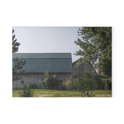 U R There Photography Bordman Road Greys Rustic Farmhouse Tempered-Glass Cutting Board
