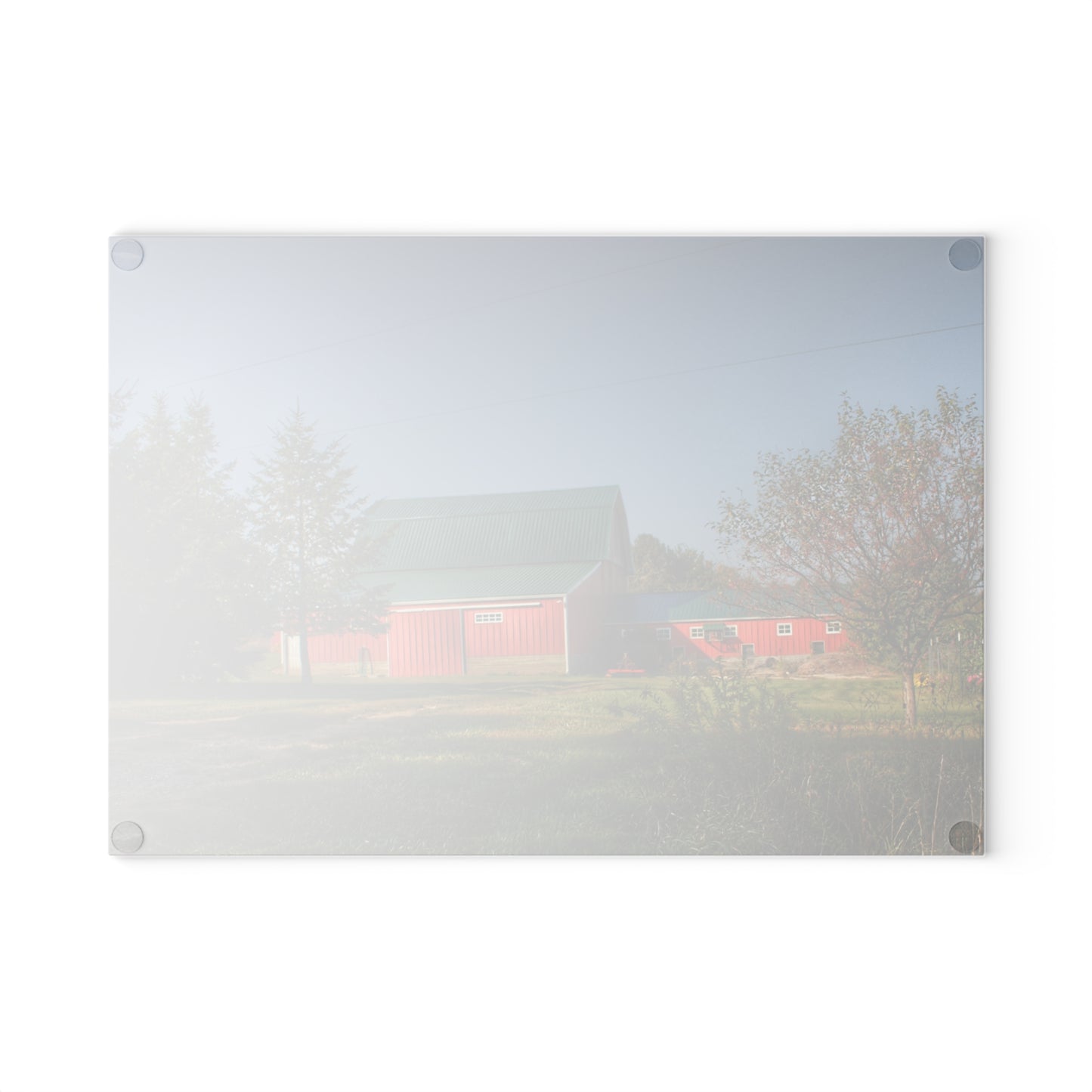 U R There Photography Modern Red II Rustic Farmhouse Tempered-Glass Cutting Board