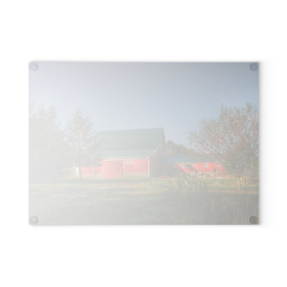 U R There Photography Modern Red II Rustic Farmhouse Tempered-Glass Cutting Board