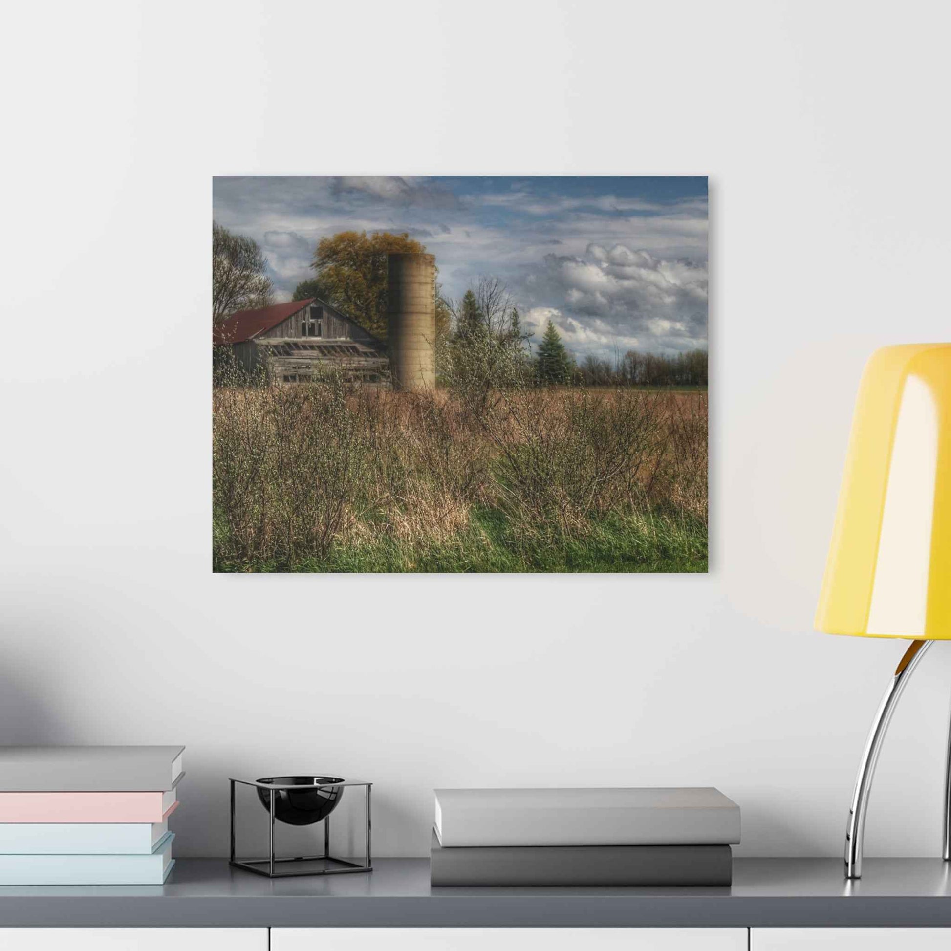 U R There Photography Old Wooden Barn and Silo Rustic Farmhouse Acrylic Wall Print