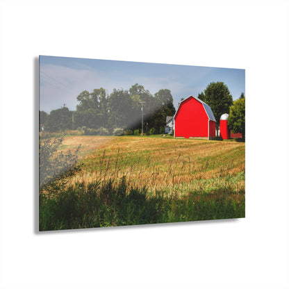 U R There Photography Bristol Road Red and Silo Rustic Farmhouse Acrylic Wall Print