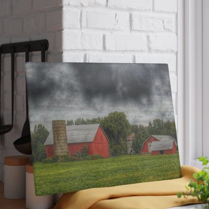 U R There Photography Kingston Road Trio I Rustic Farmhouse Tempered-Glass Cutting Board