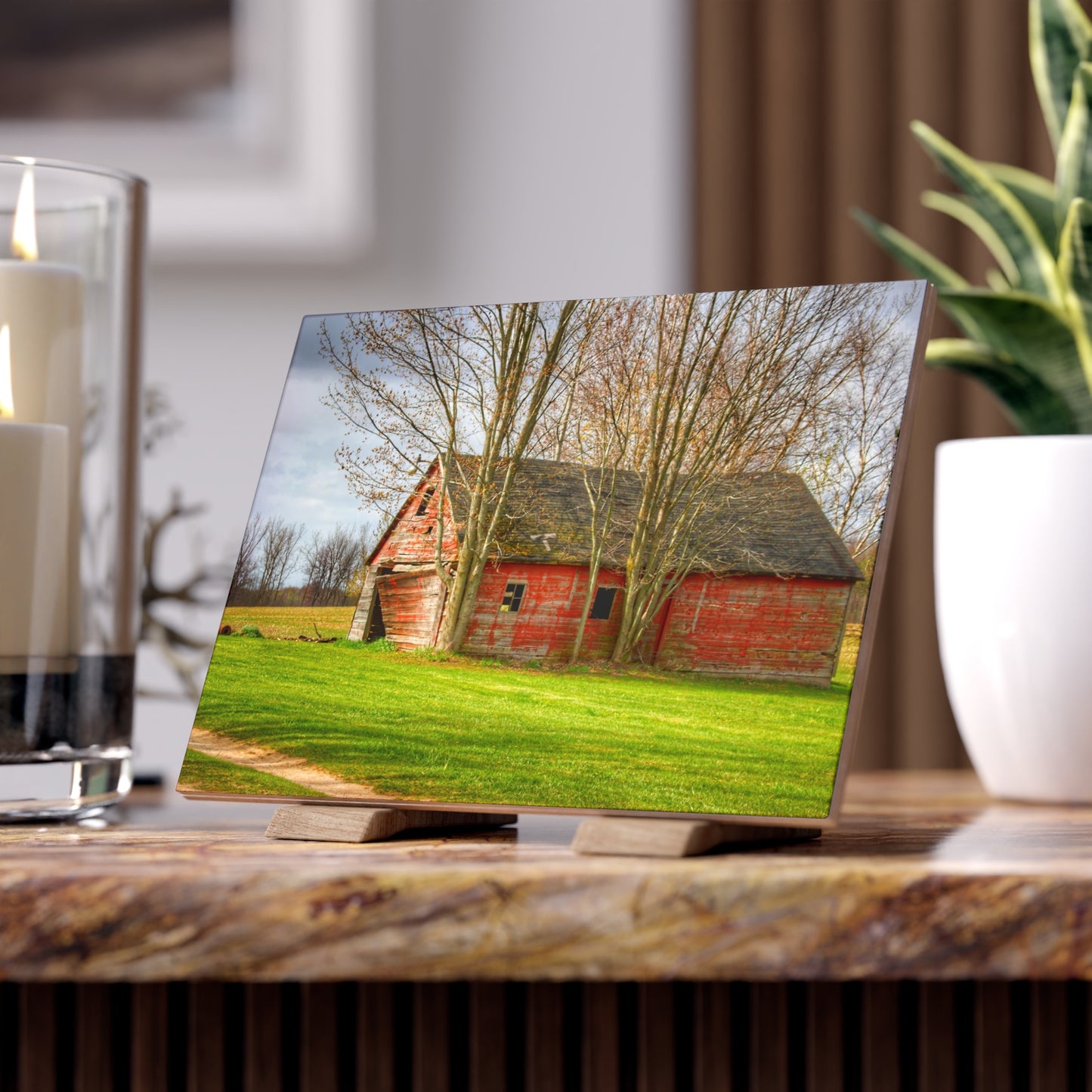 U R There Photography Centerline Shack Rustic Farmhouse Decorative Ceramic Tile