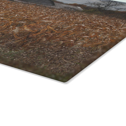 U R There Photography North State Road Grey Rustic Farmhouse Tempered-Glass Cutting Board 8"x 11"