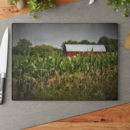 U R There Photography July Corn Rustic Farmhouse Tempered-Glass Cutting Board