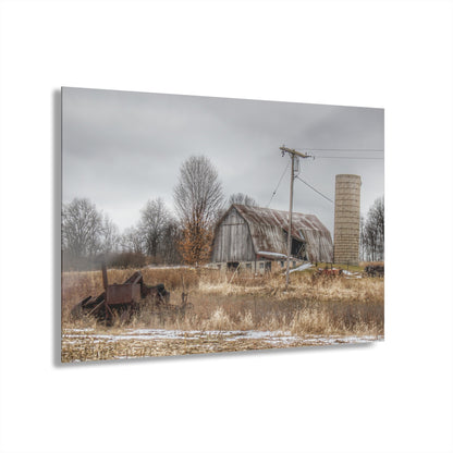 U R There Photography Norway Lake Road Grey Rustic Farmhouse Acrylic Wall Print