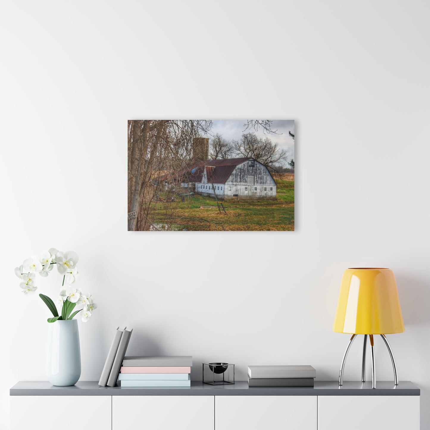 U R There Photography Otter Lake Road White Rustic Farmhouse Acrylic Wall Print