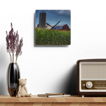 Rustic Farmhouse Wall Clock featuring Above the Corn on Tuscola Road