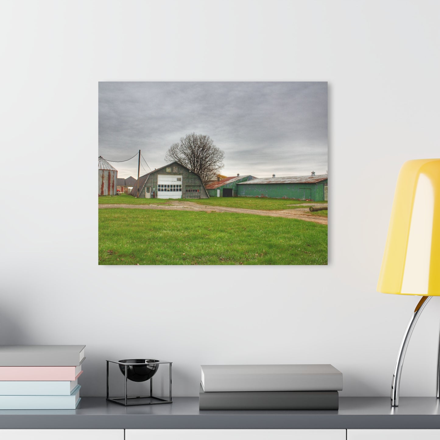 U R There Photography Hough Road Green Quonset IV Rustic Farmhouse Acrylic Wall Print
