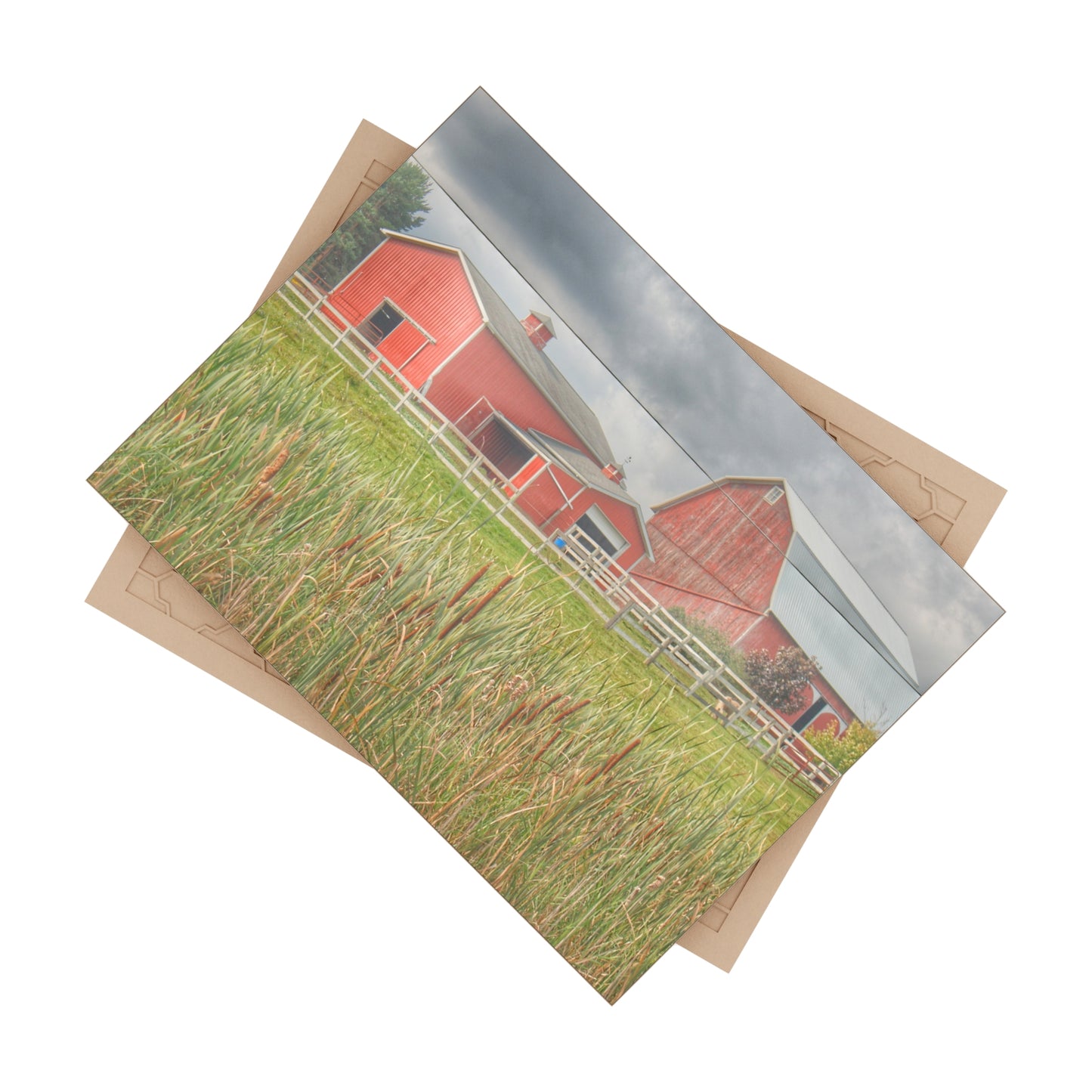 U R There Photography Greenwood Reds Rustic Farmhouse Decorative Ceramic Tile