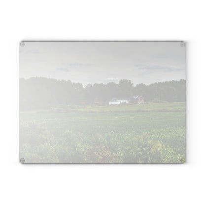 U R There Photography Across the Field in Silverwood Rustic Farmhouse Tempered-Glass Cutting Board