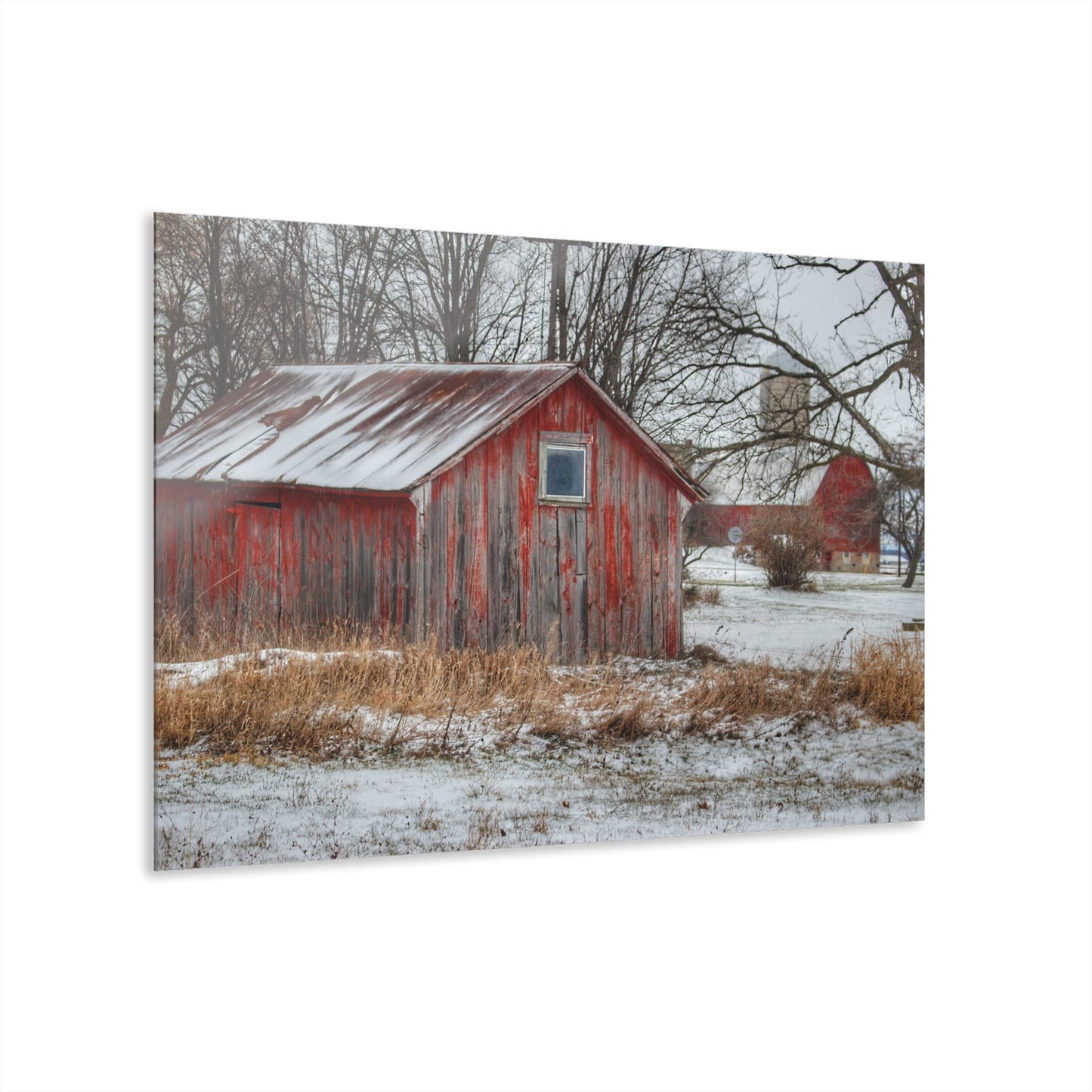 U R There Photography Frenchline Road Red Shack Rustic Farmhouse Acrylic Wall Print
