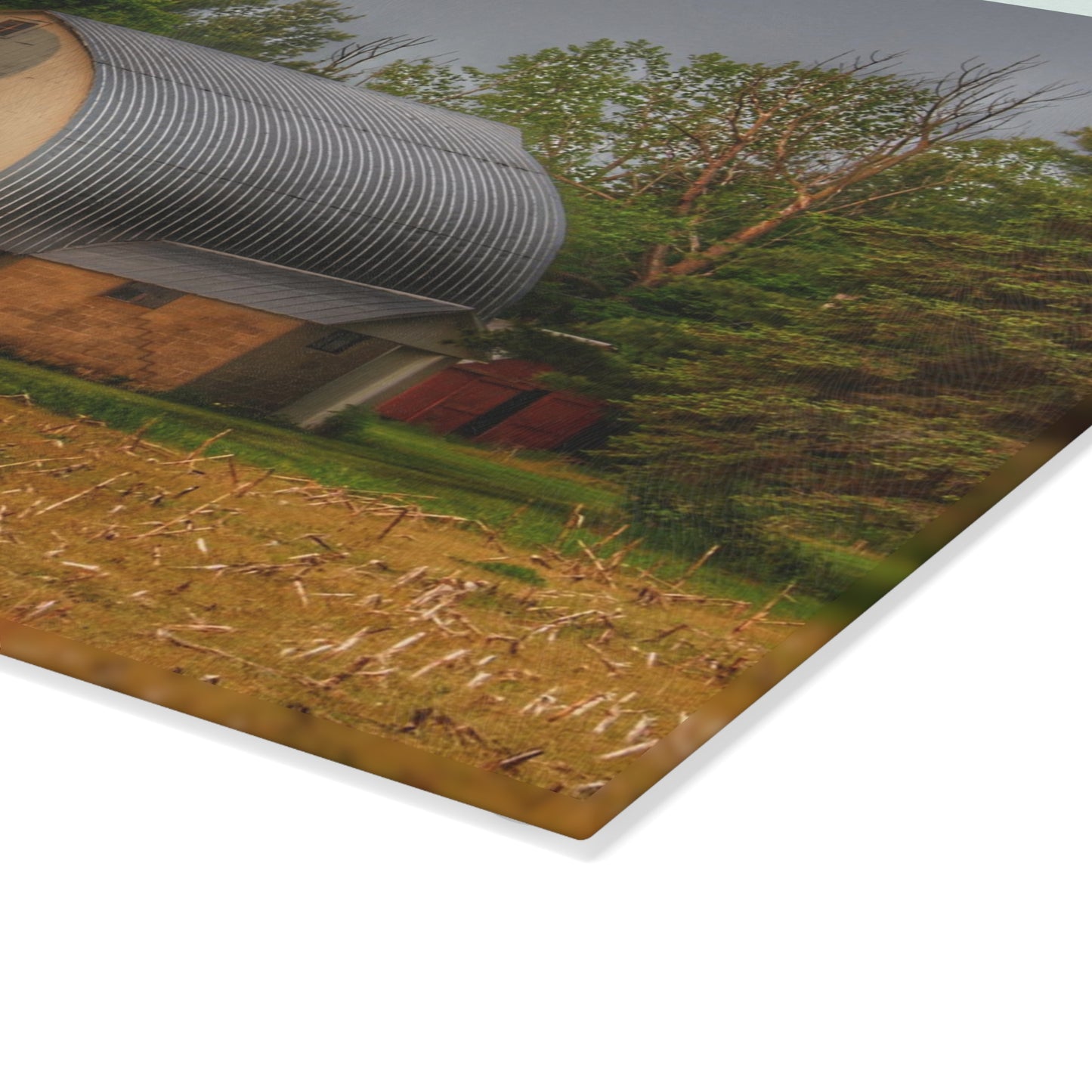 U R There Photography Carpenter Road White II Rustic Farmhouse Tempered-Glass Cutting Board