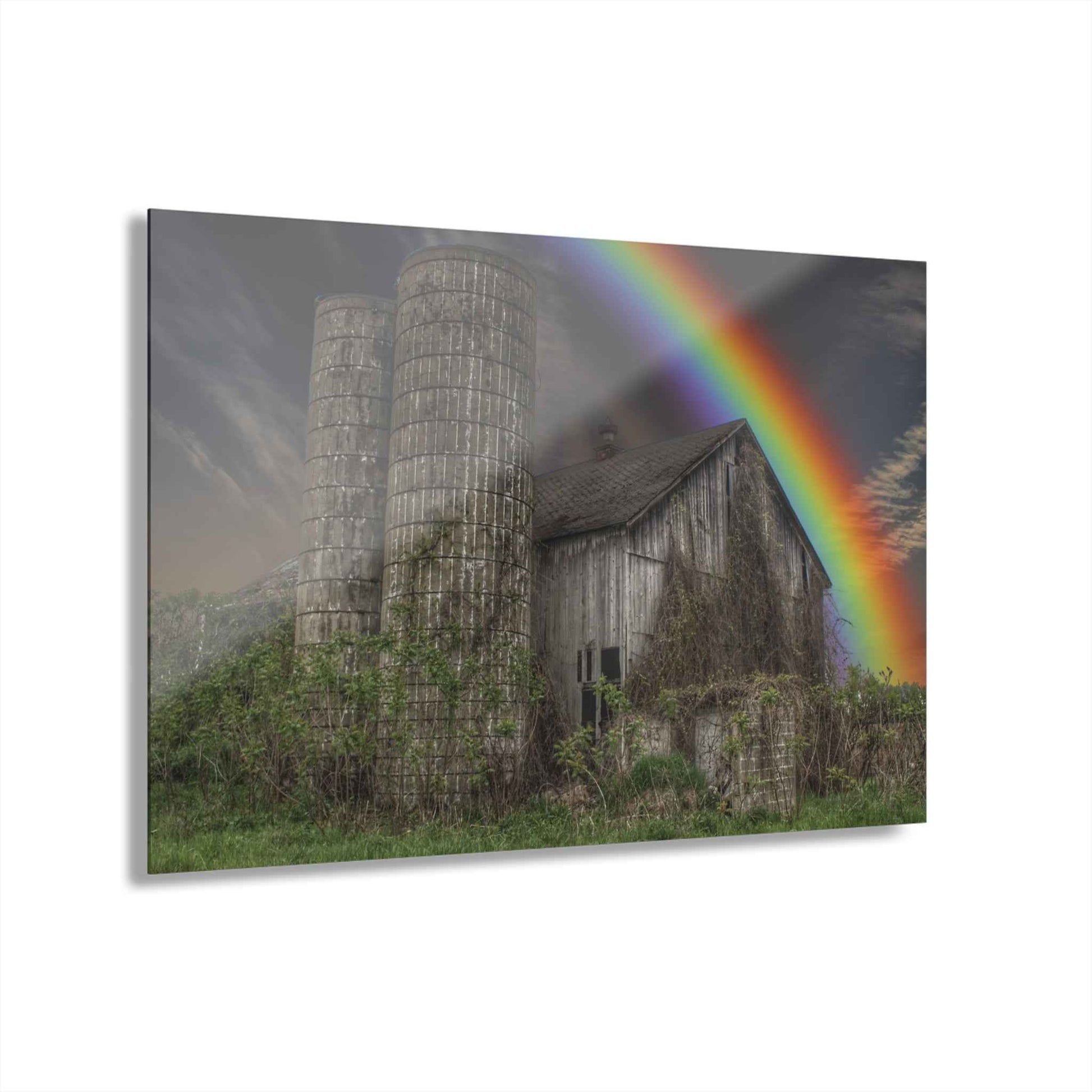 U R There Photography Somewhere Under the Rainbow Rustic Farmhouse Acrylic Wall Print