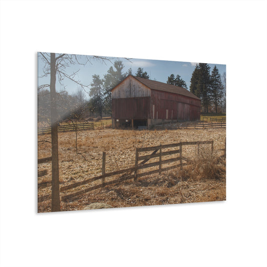 U R There Photography Hough Road Rural Red Rustic Farmhouse Acrylic Wall Print
