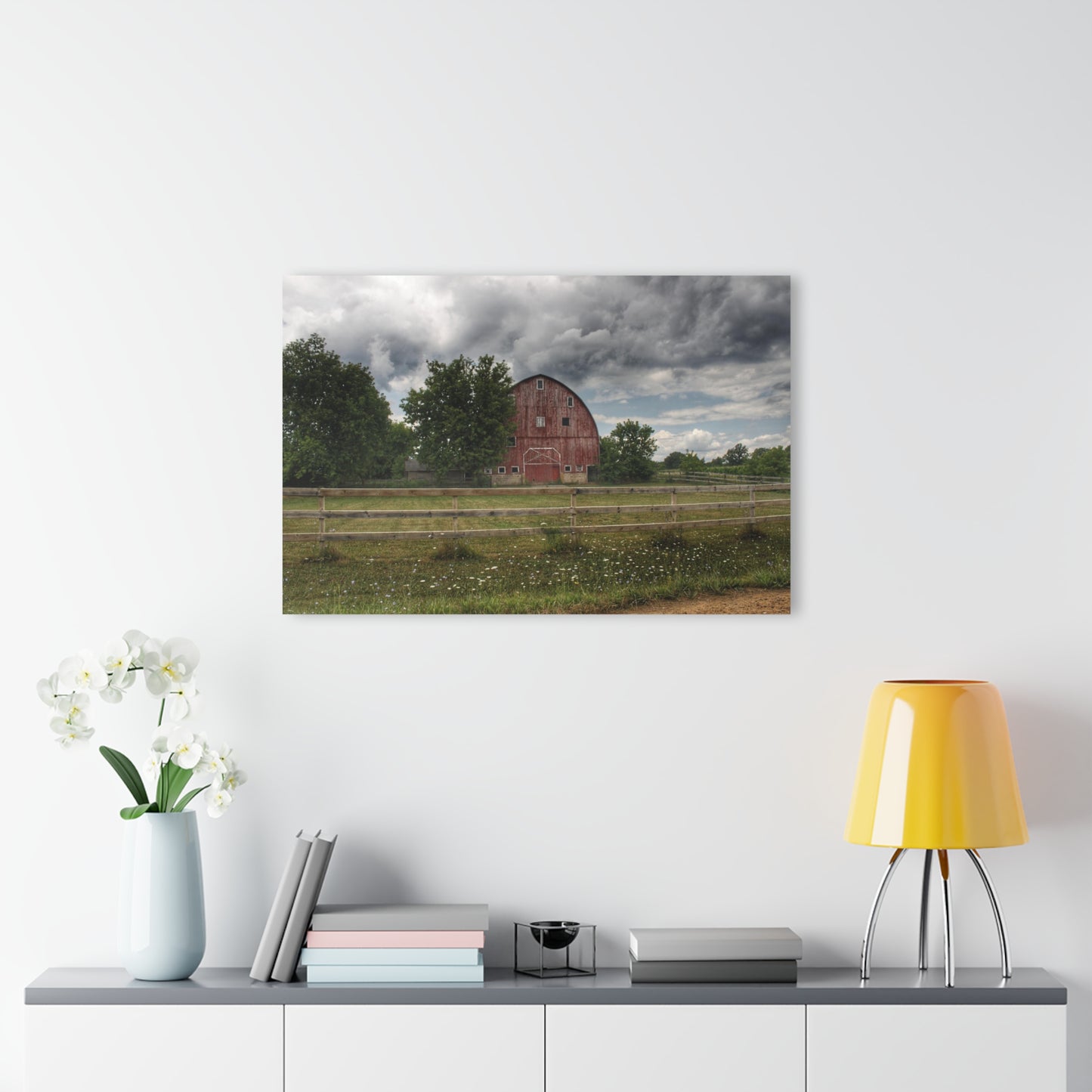 U R There Photography Elba Township Red Rustic Farmhouse Acrylic Wall Print