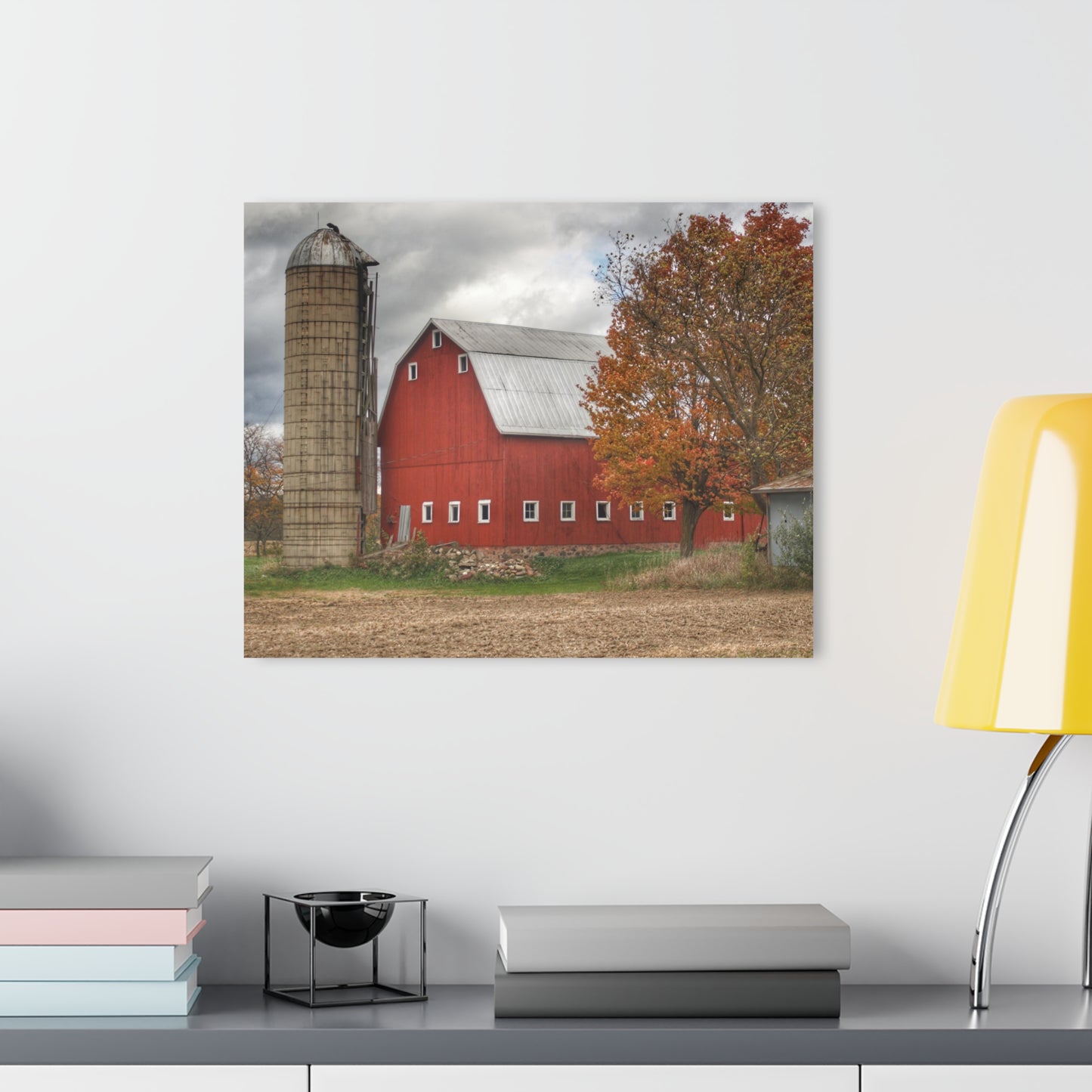 U R There Photography Brigham Road Red Rustic Farmhouse Acrylic Wall Print