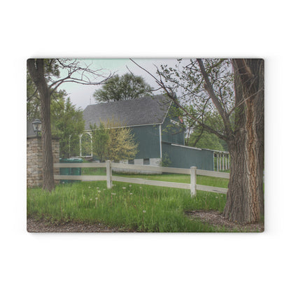 U R There Photography Lake George Road Fox Green Rustic Farmhouse Tempered-Glass Cutting Board