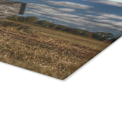 U R There Photography Freiberger Road Little Grey Shack Rustic Farmhouse Tempered-Glass Cutting Board