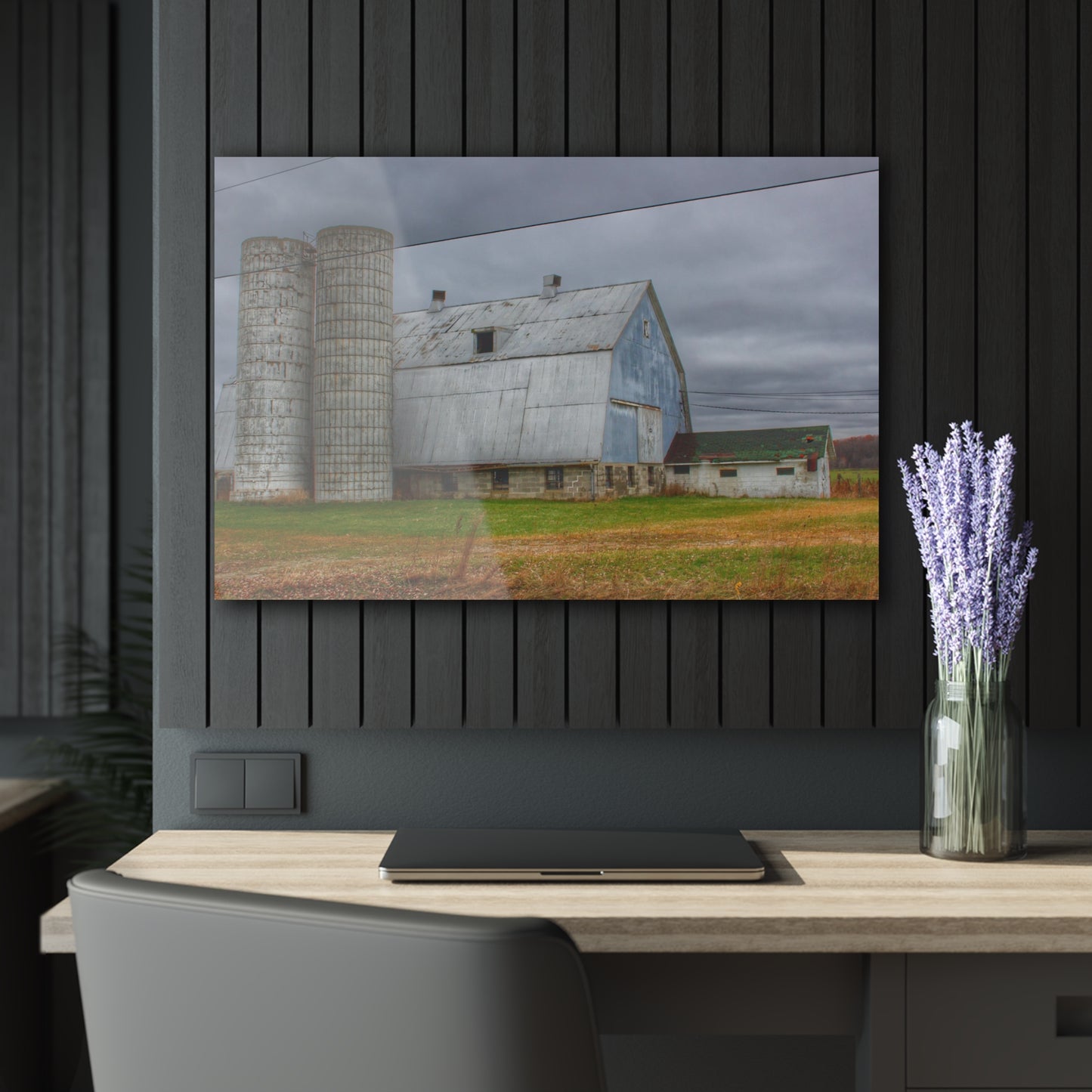 U R There Photography Daley Road Grey I Rustic Farmhouse Acrylic Wall Print