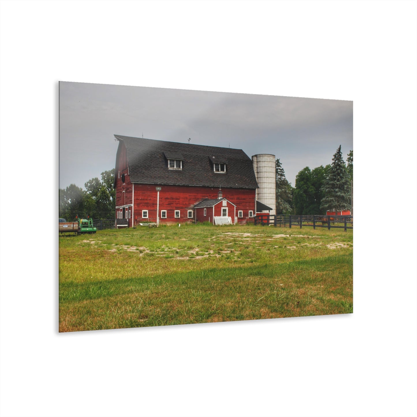 U R There Photography Oxford Old Red and Silo Rustic Farmhouse Acrylic Wall Print