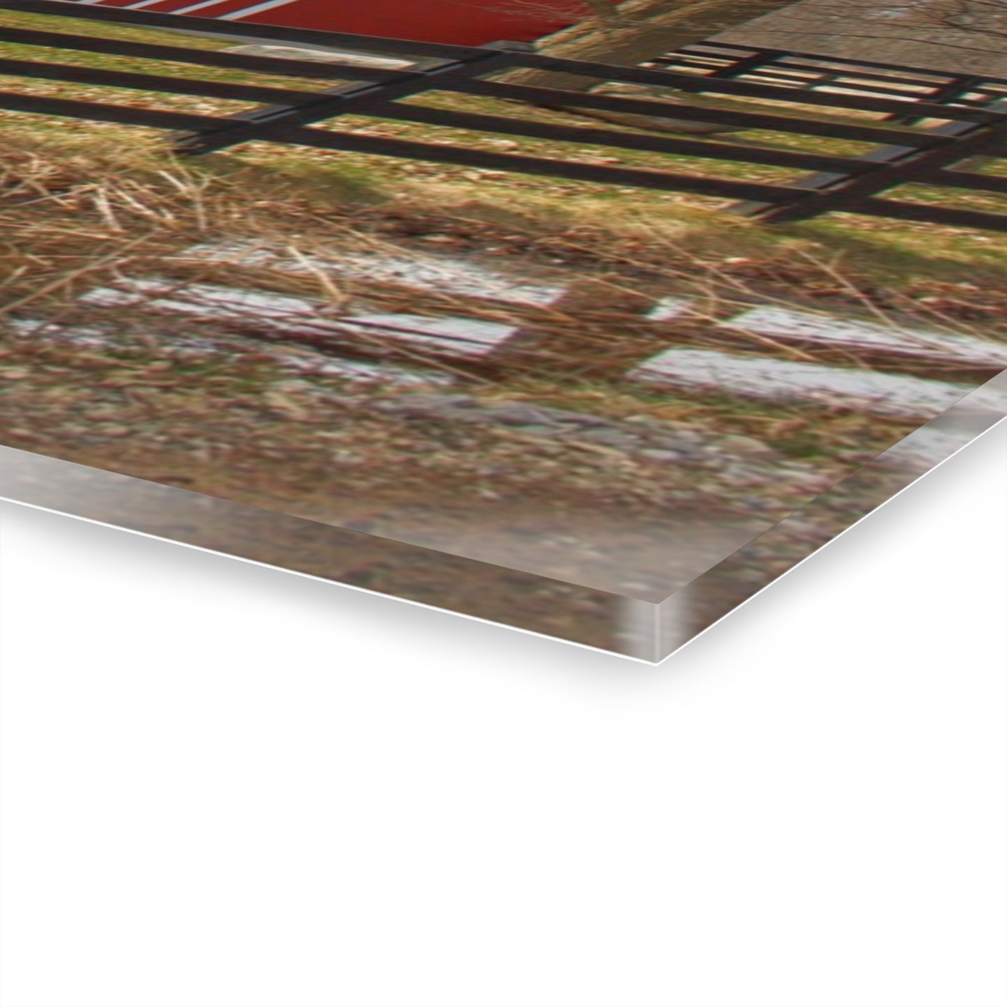 U R There Photography Thornville Road Red Rustic Farmhouse Acrylic Wall Print