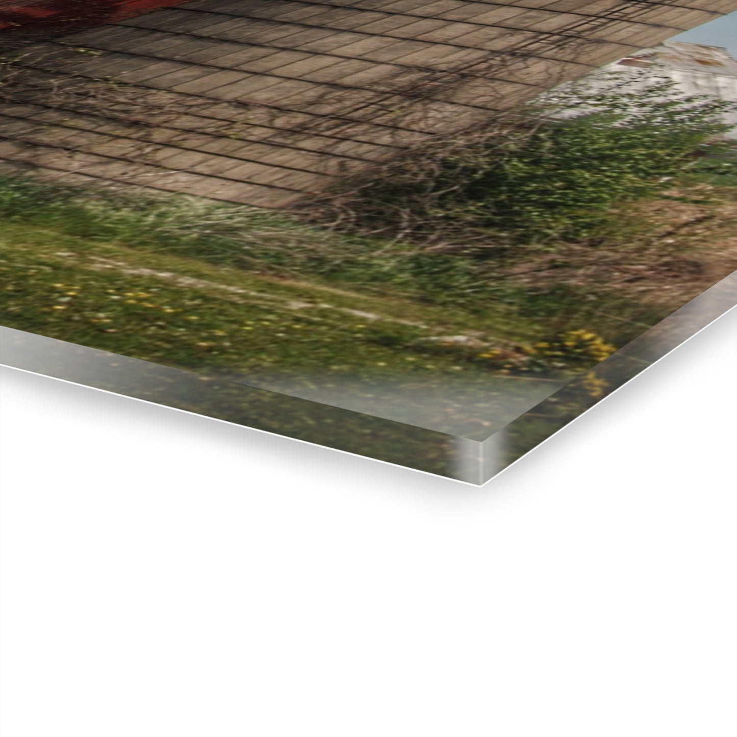 U R There Photography McDowell Road Red Rustic Farmhouse Acrylic Wall Print