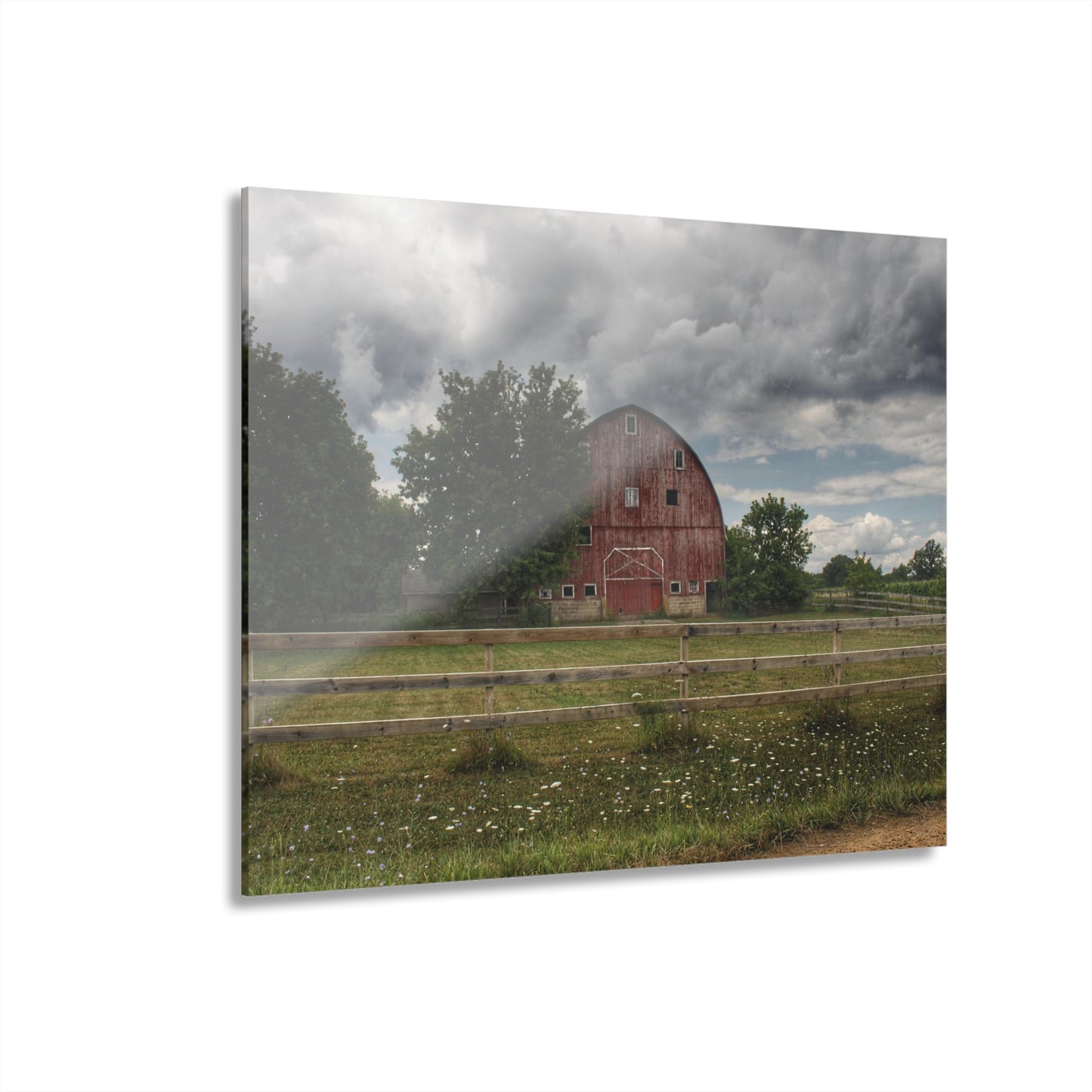 U R There Photography Elba Township Red Rustic Farmhouse Acrylic Wall Print